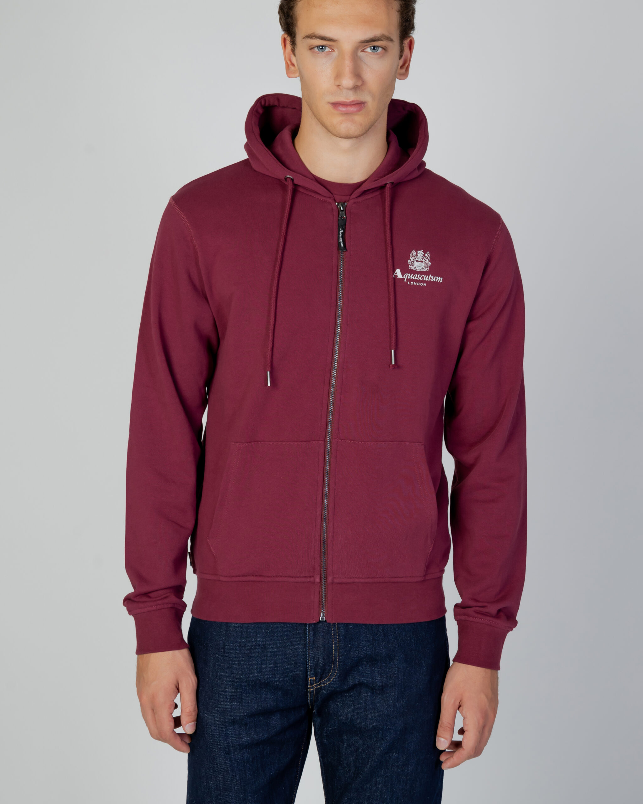 Felpa con cappuccio Aquascutum ACTIVE SMALL LOGO FULL ZIP HOODIE