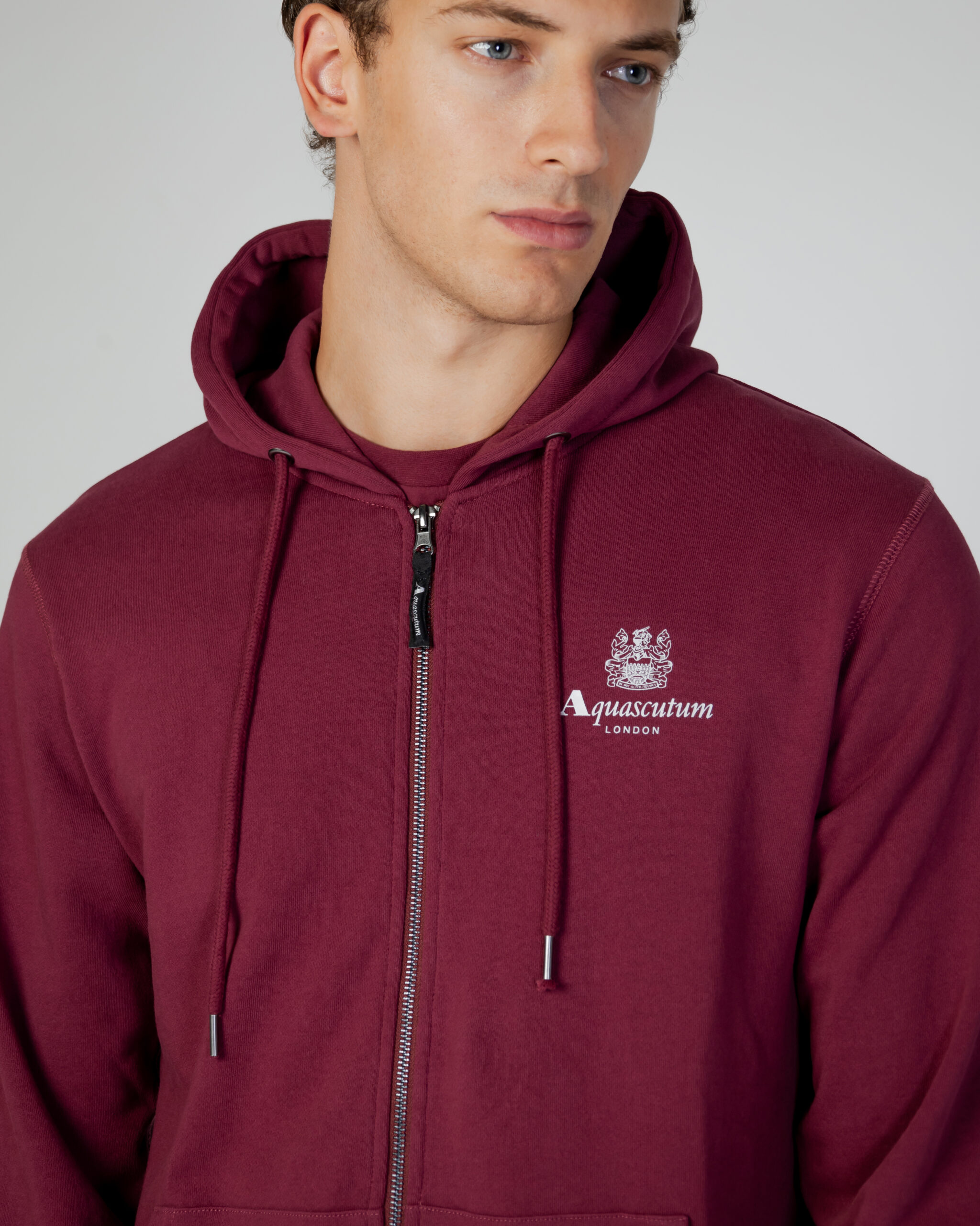 Felpa con cappuccio Aquascutum ACTIVE SMALL LOGO FULL ZIP HOODIE