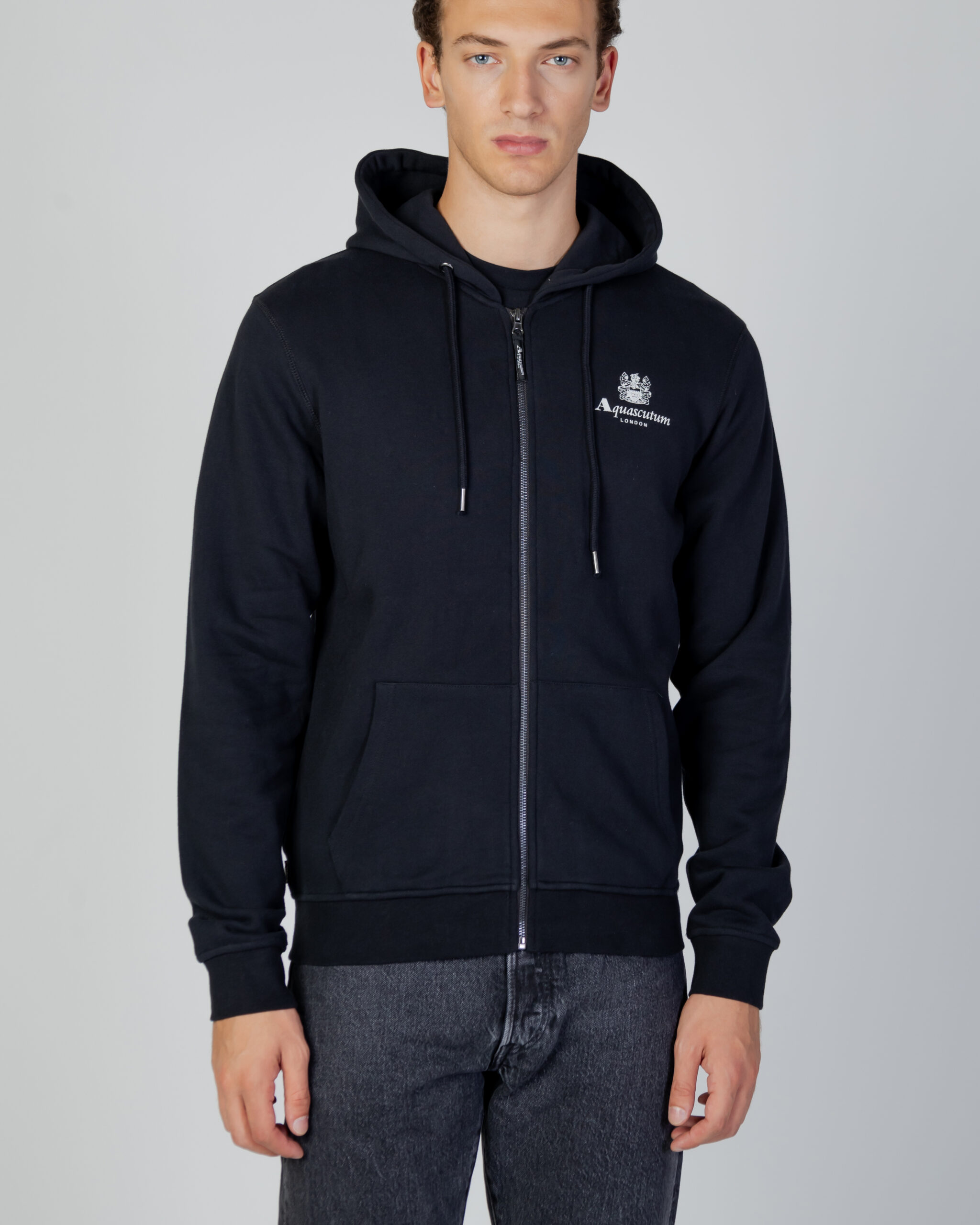 Felpa con cappuccio Aquascutum ACTIVE SMALL LOGO FULL ZIP HOODIE