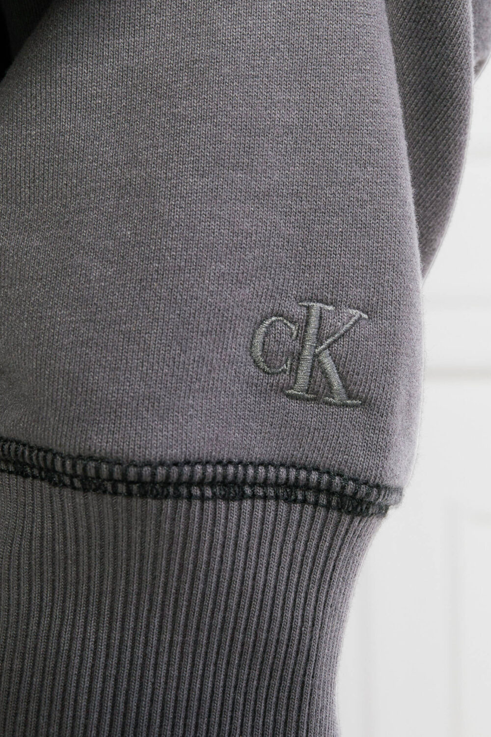 Felpa con cappuccio Calvin Klein Jeans WASH MONOLOGO Grigio Scuro - Foto 5