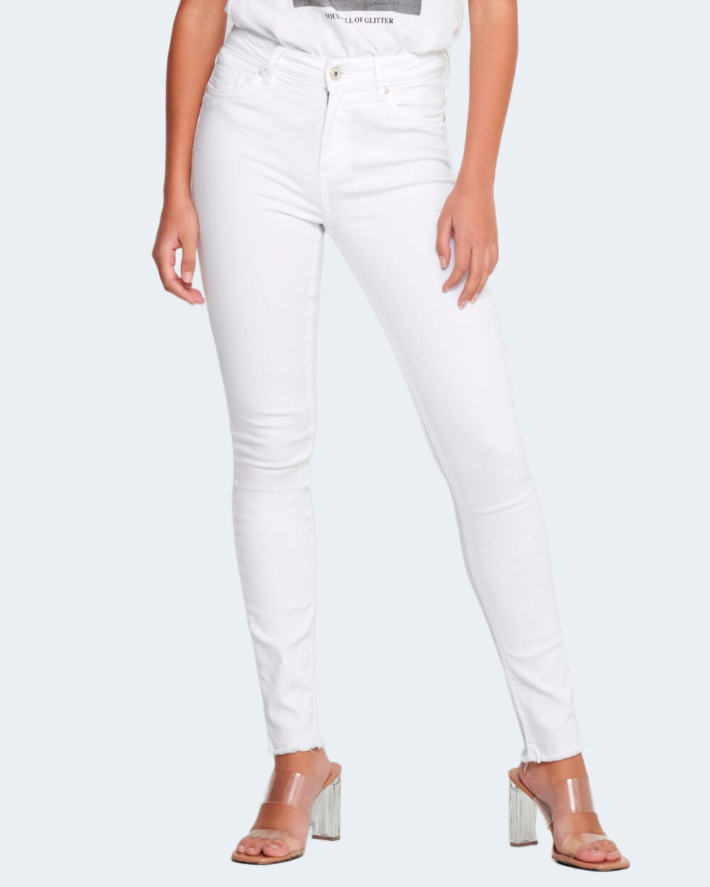 Jeans skinny Only ONLBLUSH MID SK RAW ANK DNM REA0730 NOOS Bianco - Foto 1