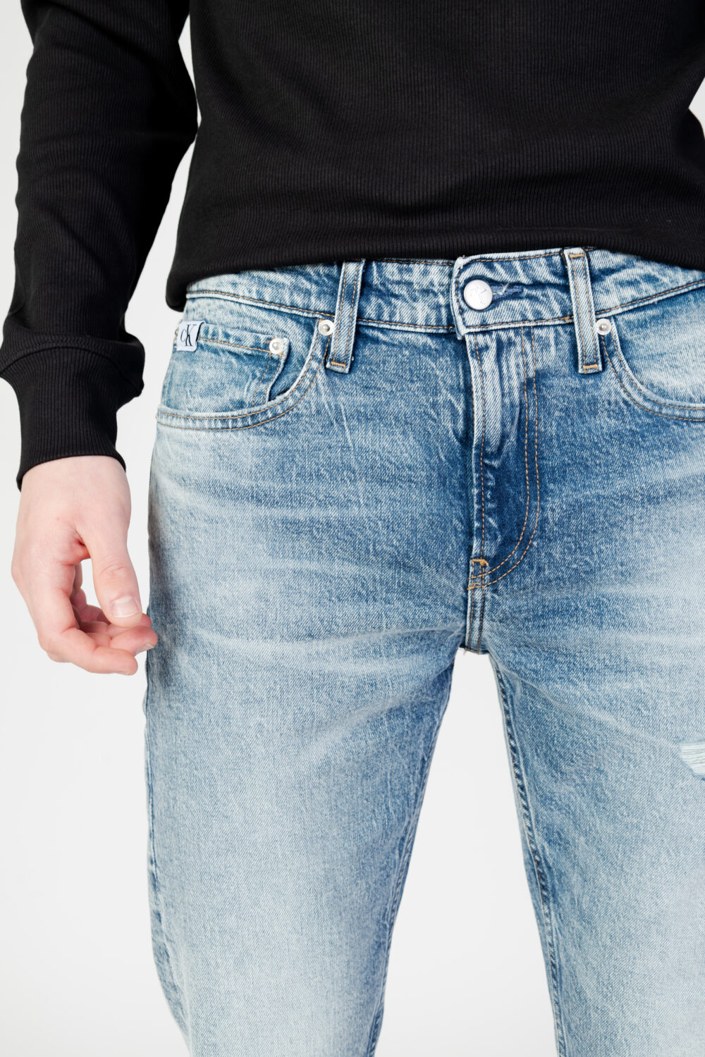Jeans Tapered Calvin Klein Jeans SLIM Denim chiaro - Foto 2