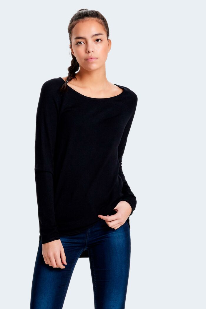 Maglia Only ONLMILA LACY L/S LONG PULLOVER KNT Nero