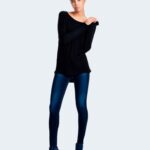 Maglia Only ONLMILA LACY L/S LONG PULLOVER KNT Nero - Foto 4
