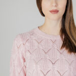 Maglione Only ONLVIVA LIFE LS CROP O-NECK CC KNT Rosa - Foto 2