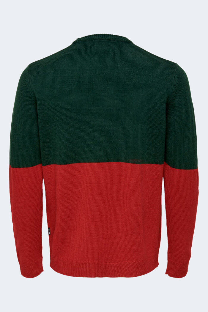 Maglione Only & Sons ONSXMAS REG BLOCK CREW KNIT Verde