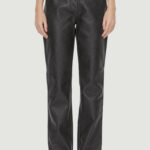 Pantaloni a palazzo Calvin Klein Jeans FAUX LEATHER HIGH Nero - Foto 1