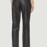 Pantaloni a palazzo Calvin Klein Jeans FAUX LEATHER HIGH Nero - Foto 3