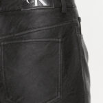 Pantaloni a palazzo Calvin Klein Jeans FAUX LEATHER HIGH Nero - Foto 4