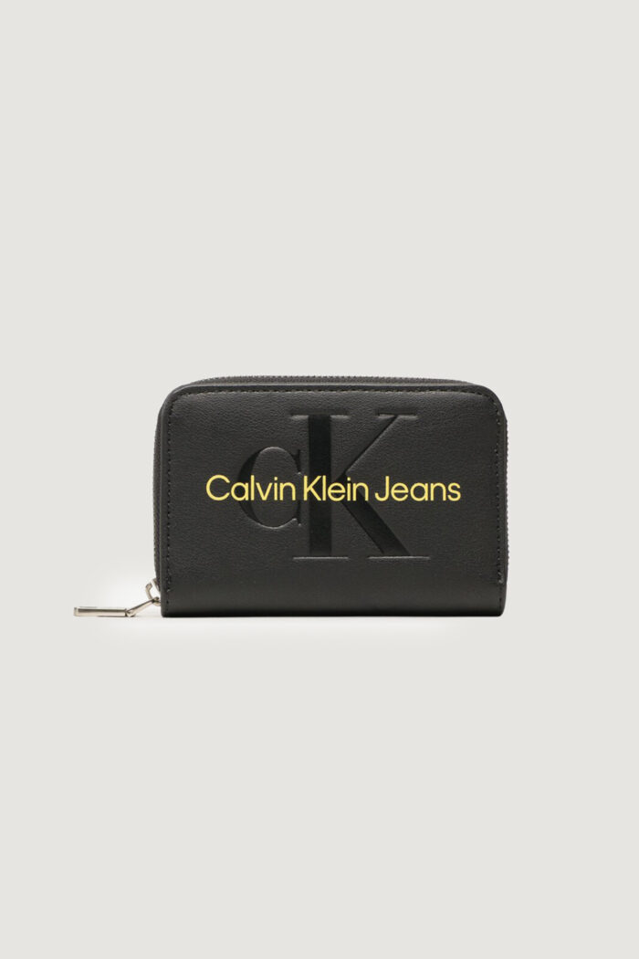Portafoglio piccolo Calvin Klein SCULPTED MED ZIP AROUND MONO Nero