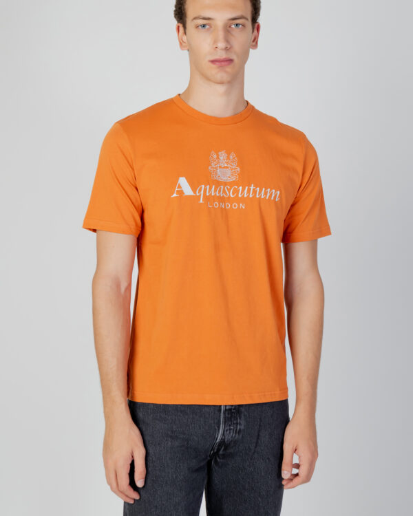 T-shirt Aquascutum ACTIVE BIG LOGO Arancione - Foto 1