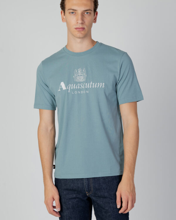 T-shirt Aquascutum ACTIVE BIG LOGO Celeste - Foto 1