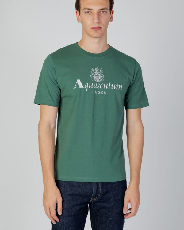 T-shirt Aquascutum ACTIVE BIG LOGO Verde - Foto 1