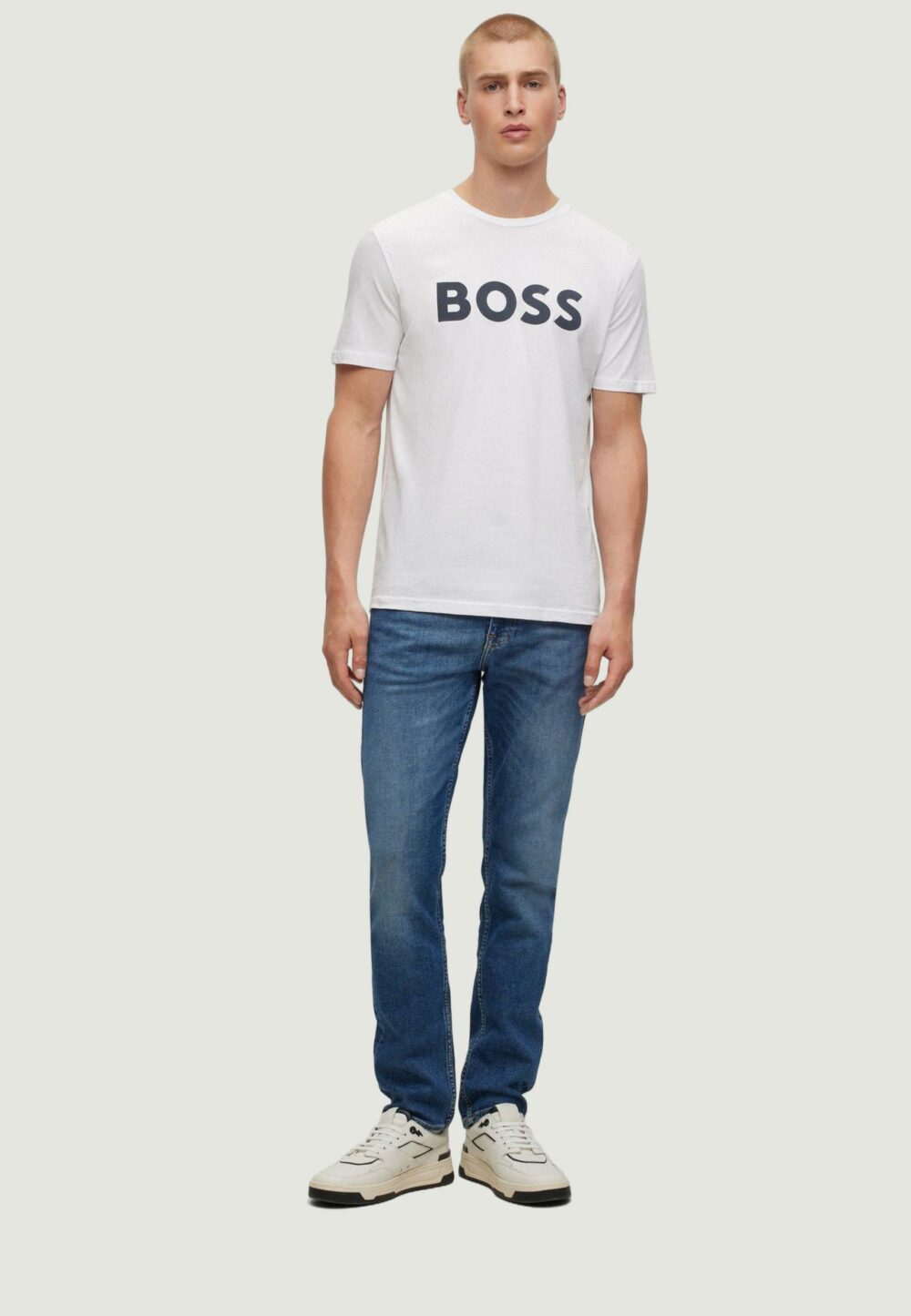 T-shirt Boss THINKING 1 Bianco - Foto 4