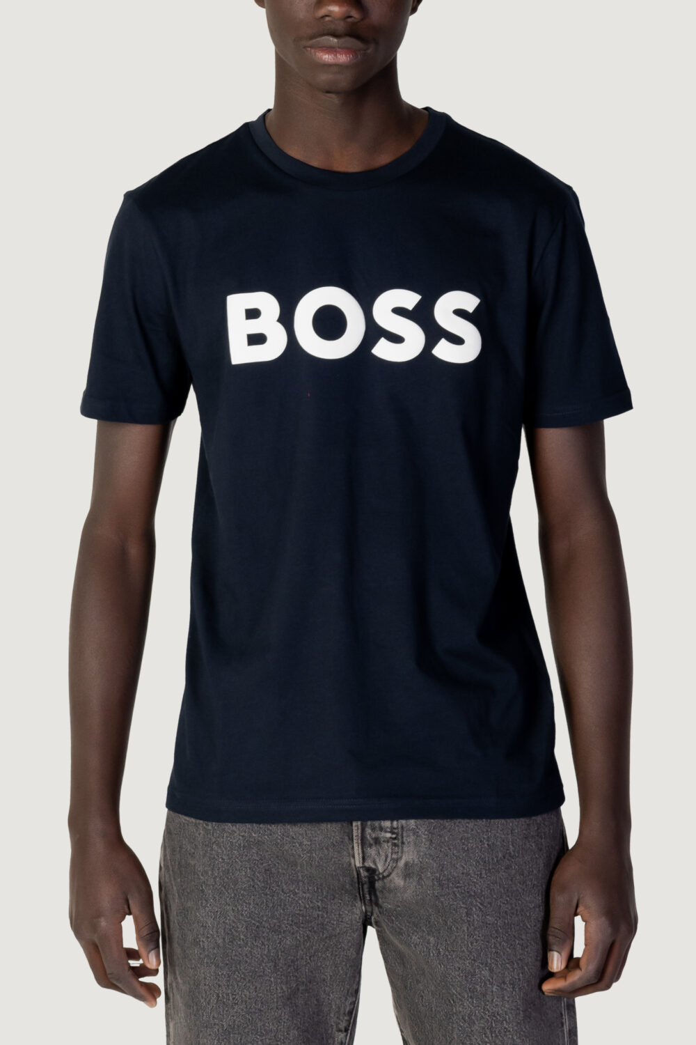 T-shirt Boss JERSEY THINKING 1 Blu - Foto 1