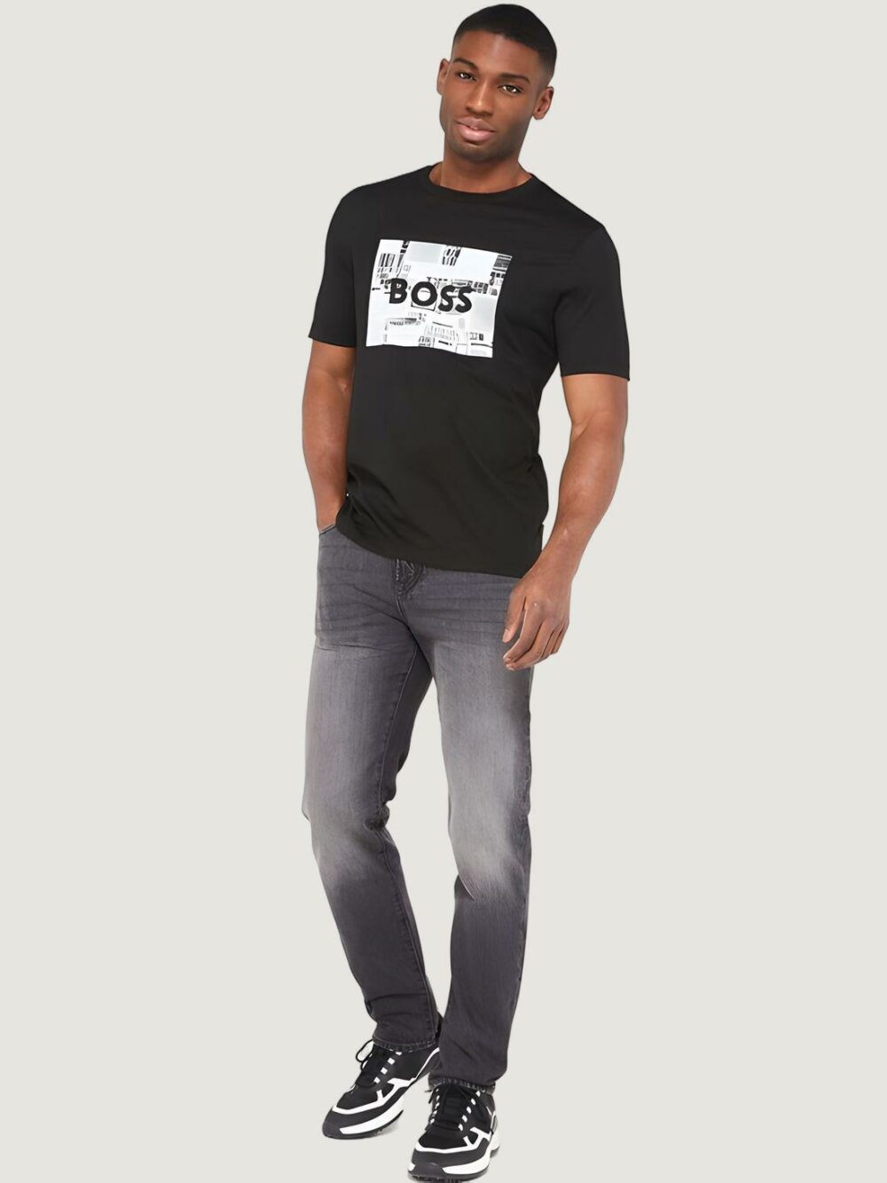 T-shirt Boss Teeheavyboss 10254276 01 Nero - Foto 4