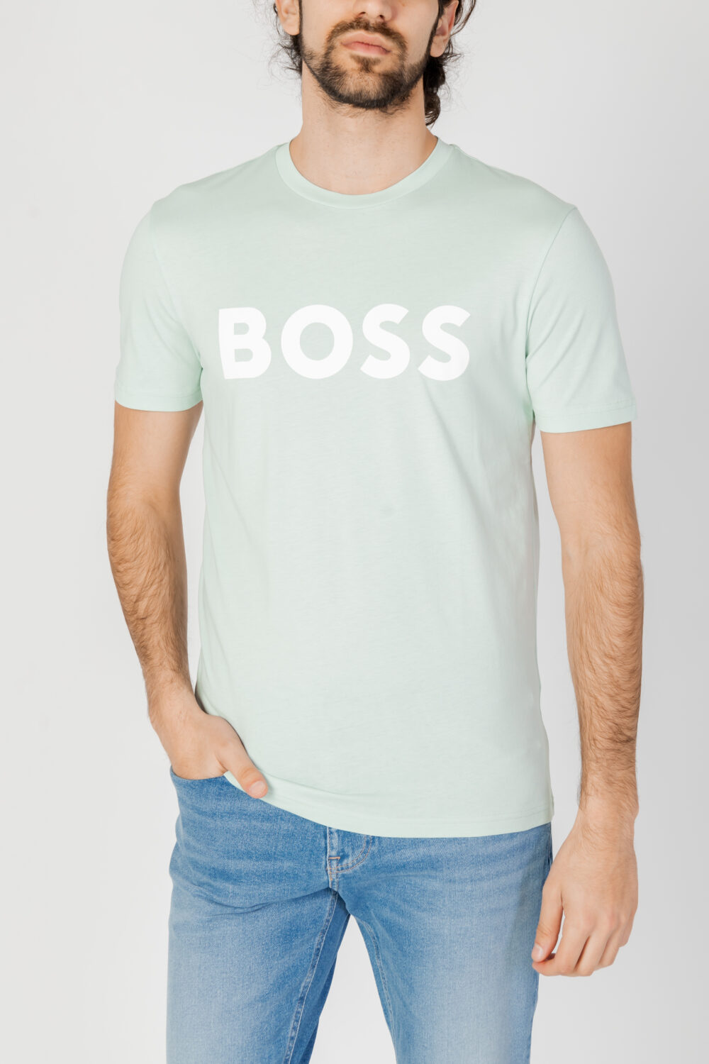 T-shirt Boss THINKING 1 Turchese - Foto 1