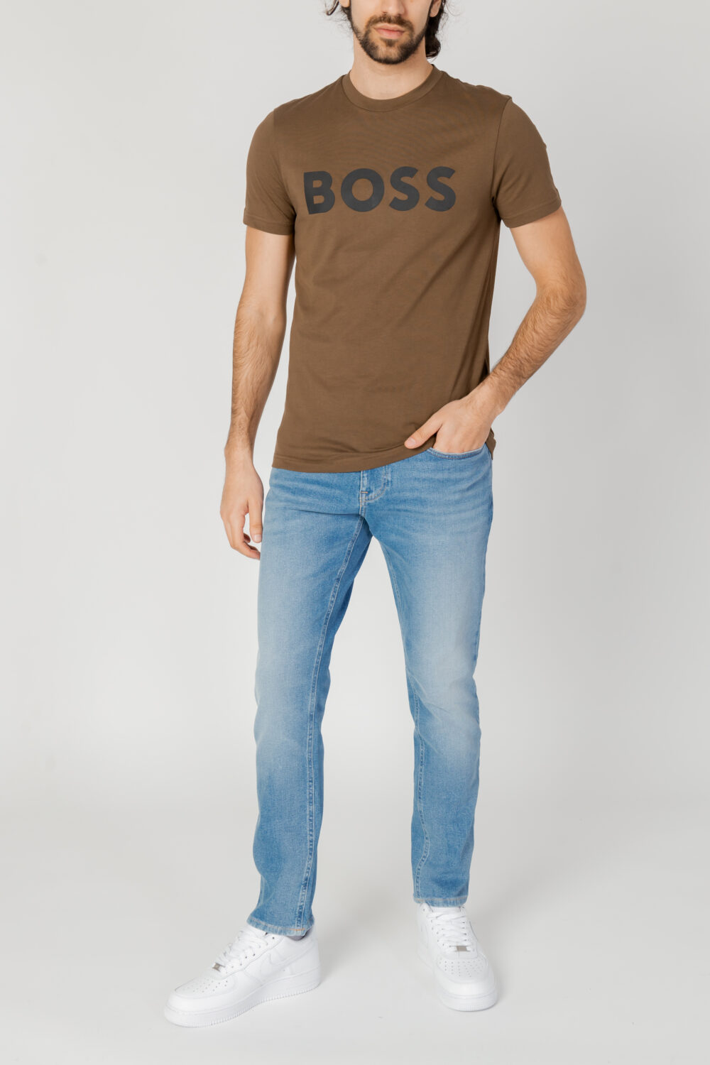 T-shirt Boss THINKING 1 Verde - Foto 4