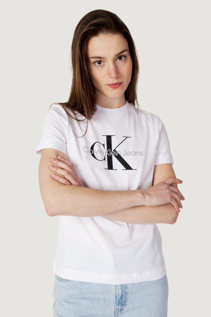 T-shirt Calvin Klein CORE MONOLOGO REGULAR Bianco