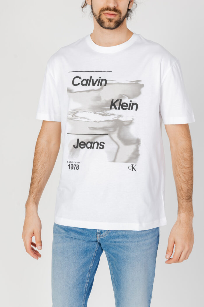 T-shirt Calvin Klein DIFFUSED LOGO Bianco