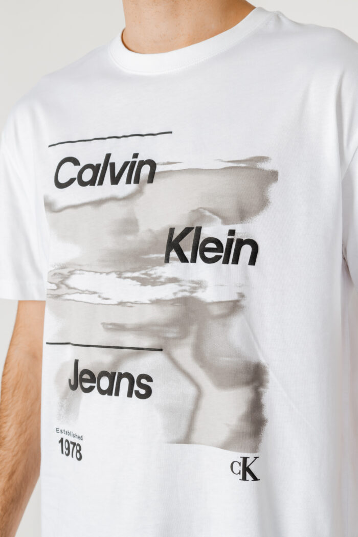 T-shirt Calvin Klein DIFFUSED LOGO Bianco