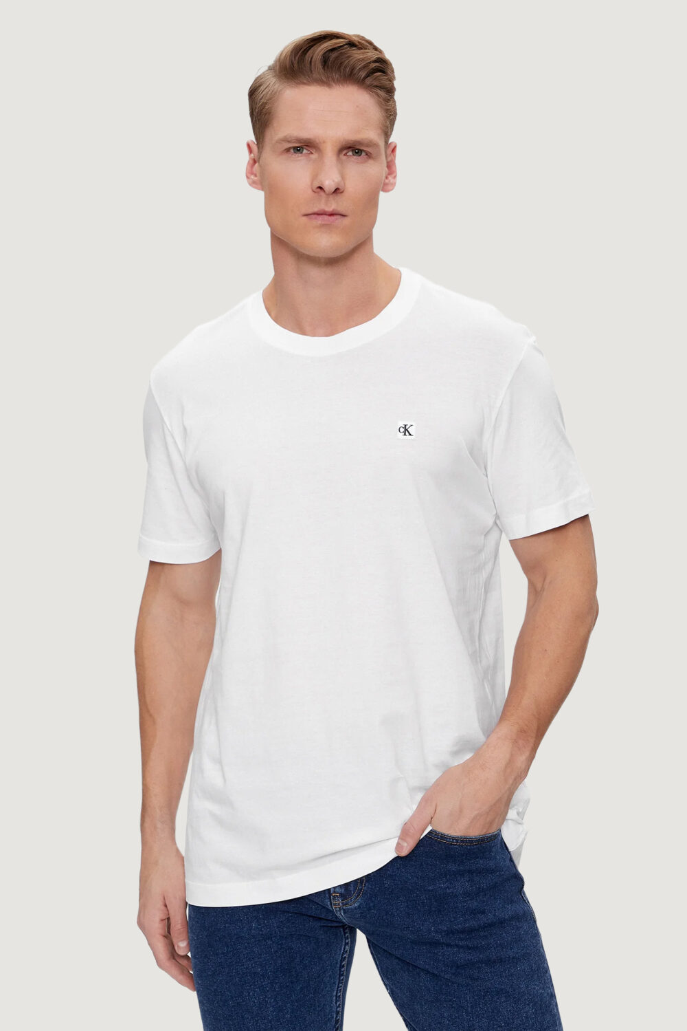 T-shirt Calvin Klein Jeans EMBRO BADGE Bianco - Foto 1