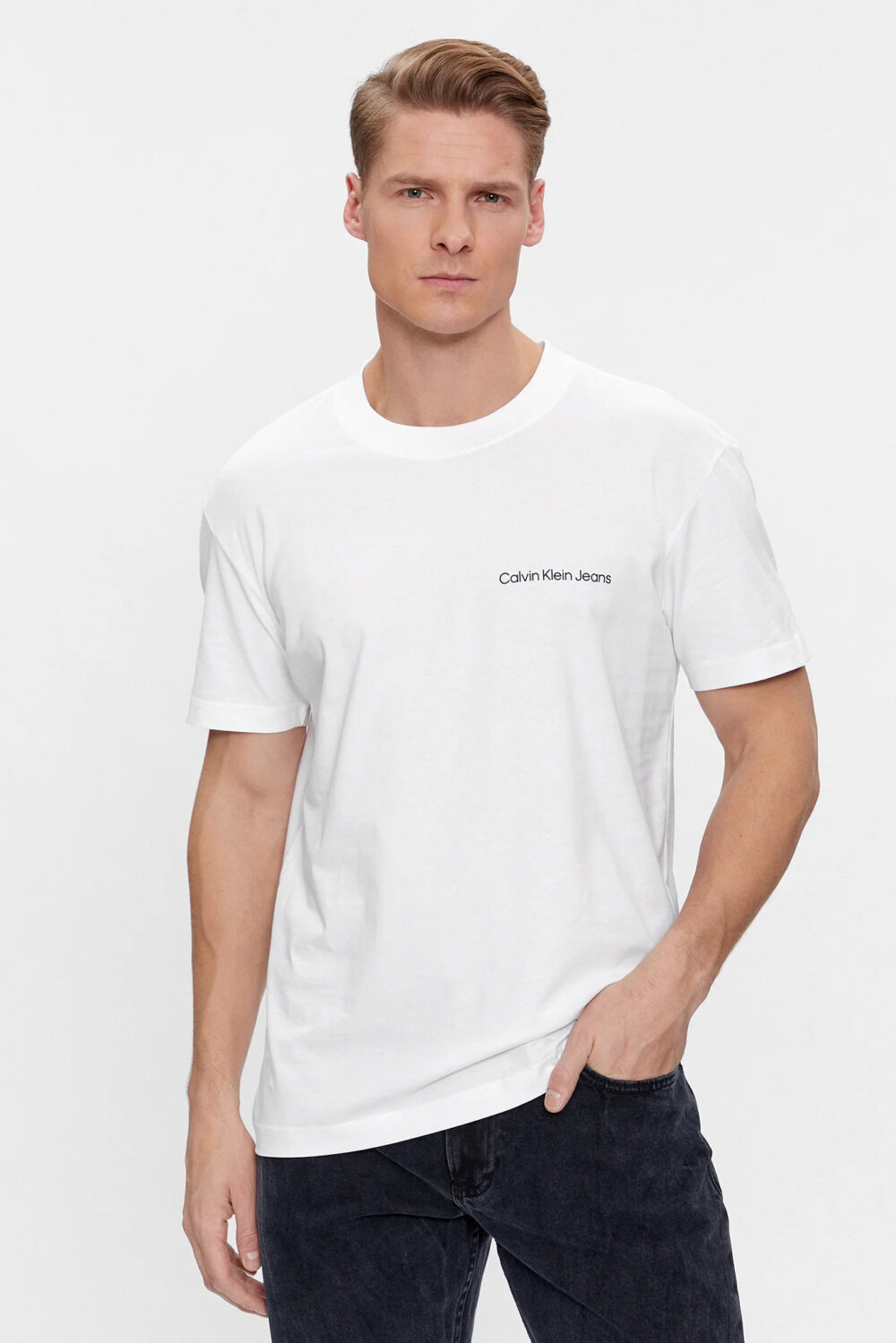 T-shirt Calvin Klein Jeans INSTITUTIONAL Bianco - Foto 1