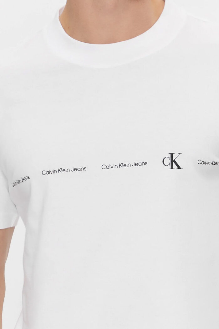 T-shirt Calvin Klein LOGO REPEAT Bianco