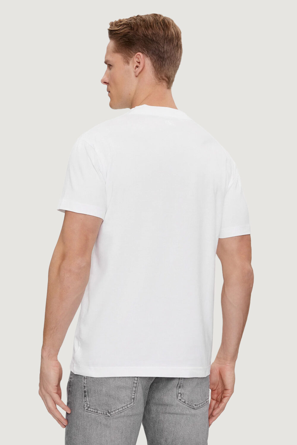 T-shirt Calvin Klein Jeans LOGO REPEAT Bianco - Foto 3