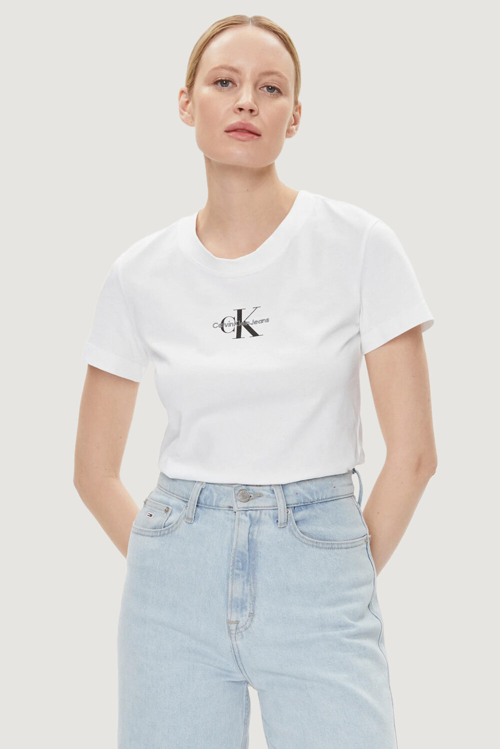 T-shirt Calvin Klein Jeans MONOLOGO Bianco - Foto 1