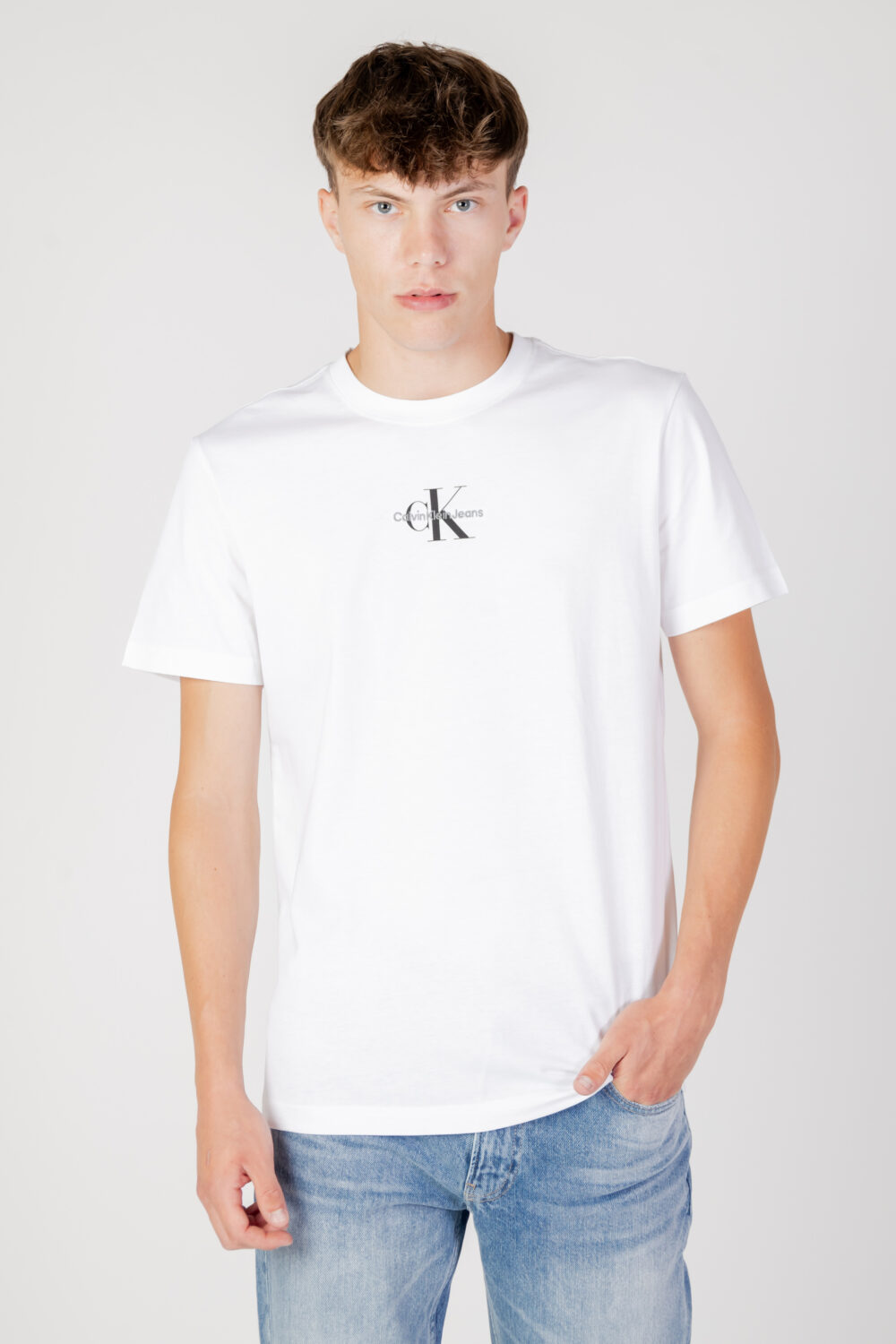 T-shirt Calvin Klein Jeans MONOLOGO REGULAR Bianco - Foto 1