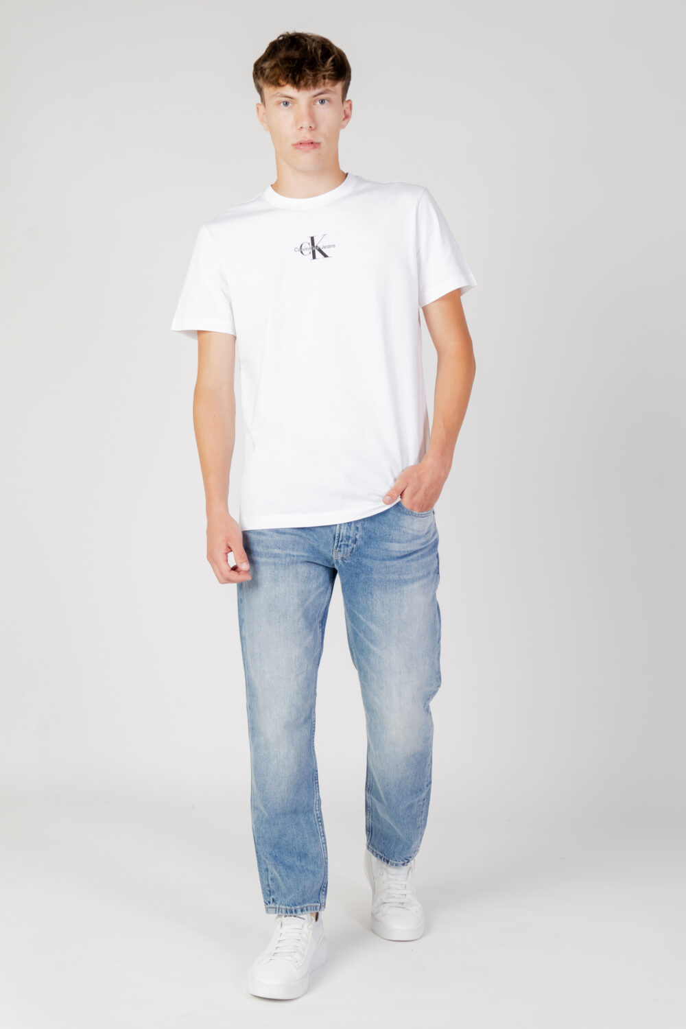 T-shirt Calvin Klein Jeans MONOLOGO REGULAR Bianco - Foto 3