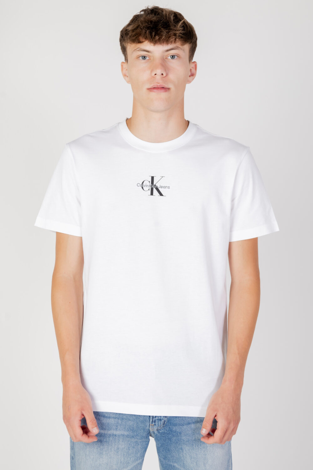 T-shirt Calvin Klein Jeans MONOLOGO REGULAR Bianco - Foto 4