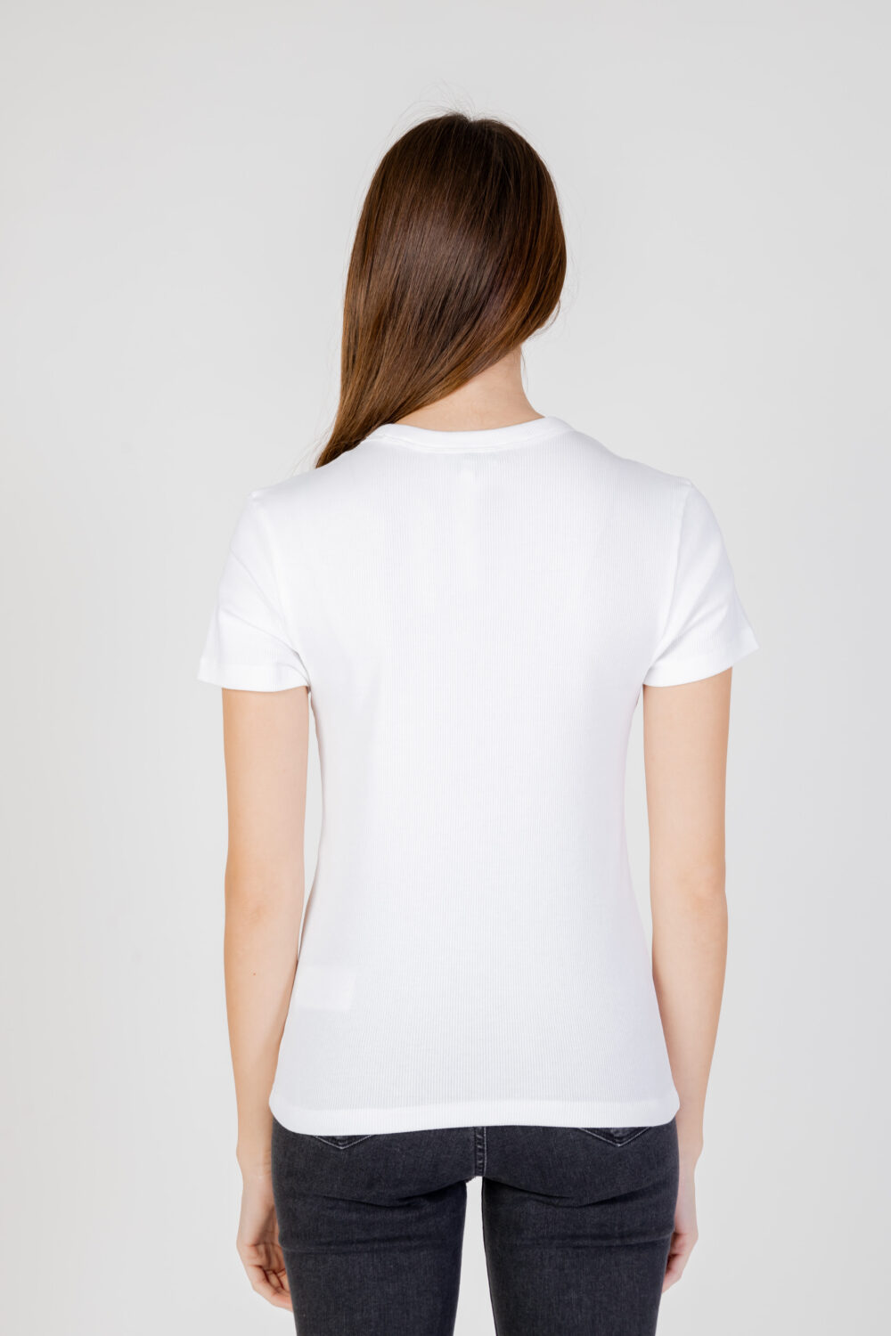 T-shirt Calvin Klein Jeans WOVEN LABEL RIB Bianco - Foto 4