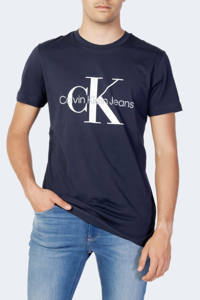 T-shirt Calvin Klein CORE MONOGRAM SLIM TEE Blu