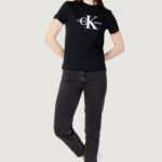 T-shirt Calvin Klein Jeans CORE MONOLOGO REGULAR Nero - Foto 4
