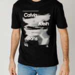 T-shirt Calvin Klein Jeans DIFFUSED LOGO Nero - Foto 1