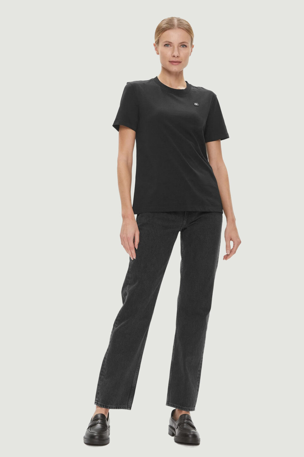 T-shirt Calvin Klein Jeans EMBRO BADGE Nero - Foto 5
