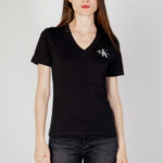 T-shirt Calvin Klein Jeans MONOLOGO SLIM V-NECK Nero - Foto 1