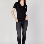 T-shirt Calvin Klein Jeans MONOLOGO SLIM V-NECK Nero - Foto 4