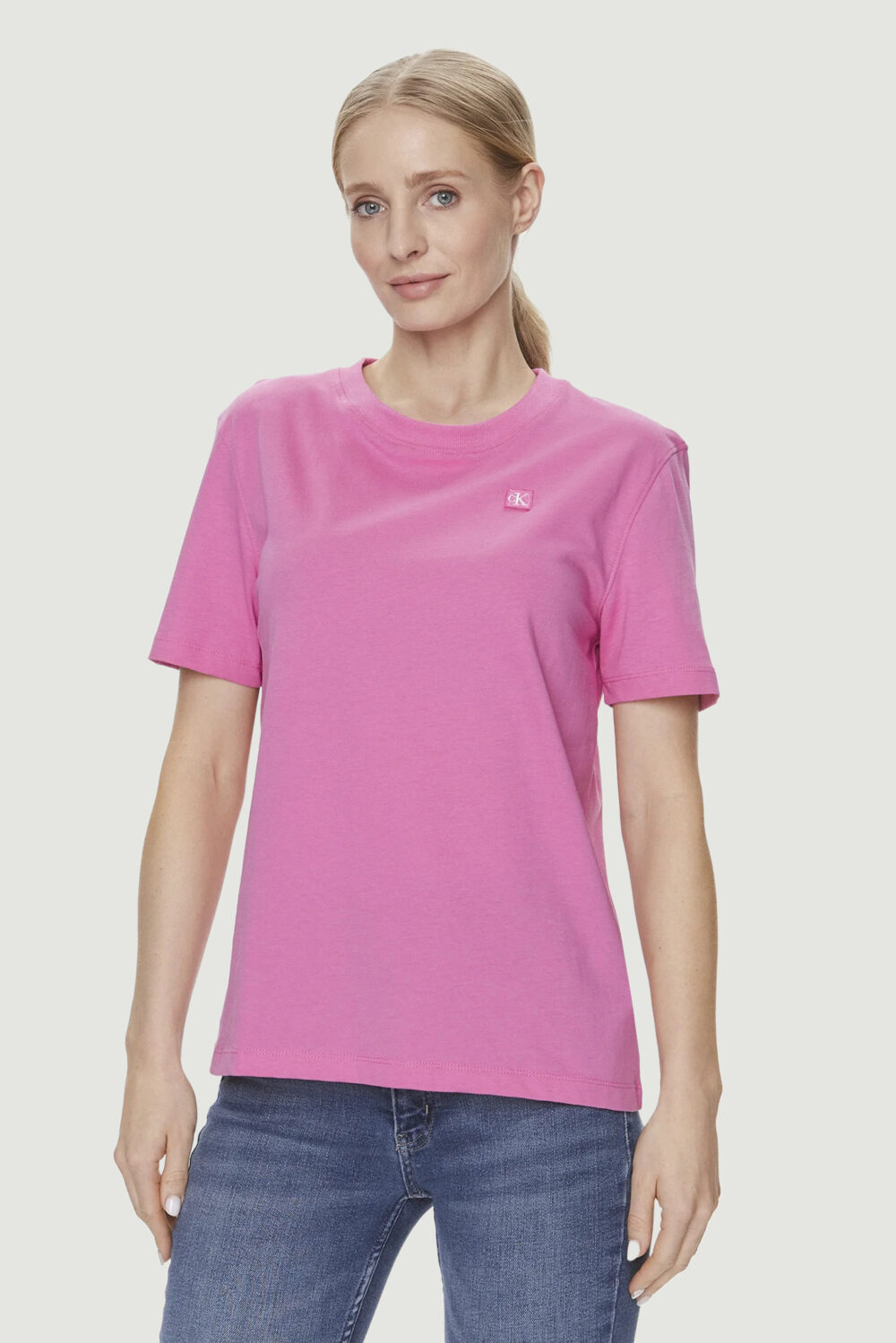 T-shirt Calvin Klein Jeans EMBRO BADGE Rosa - Foto 1