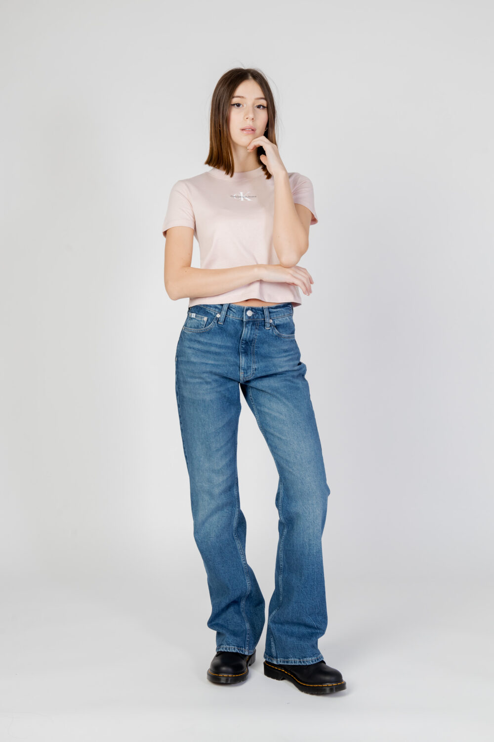T-shirt Calvin Klein Jeans MONOLOGO BABY Rosa - Foto 4