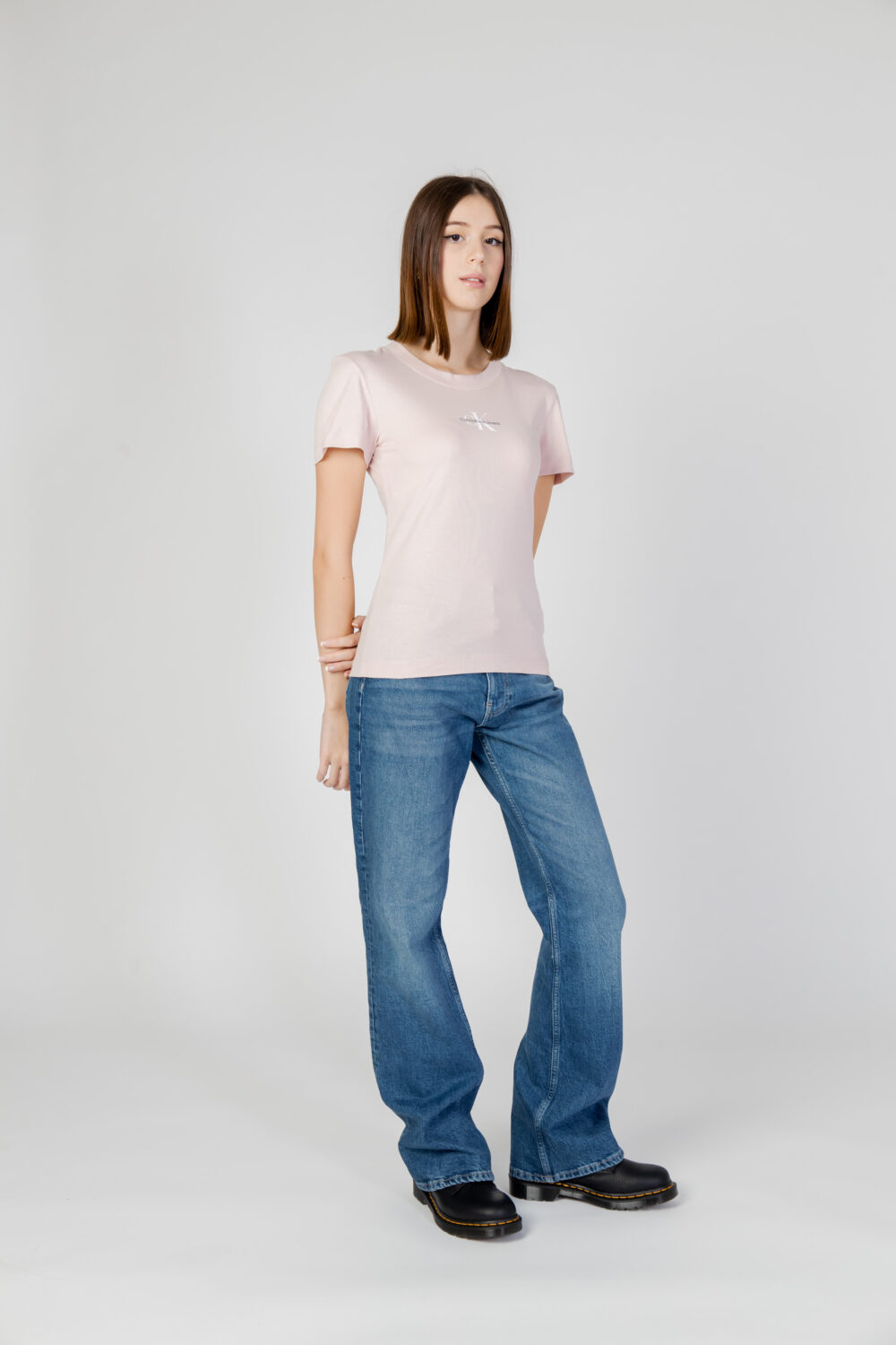 T-shirt Calvin Klein Jeans MONOLOGO Rosa - Foto 4