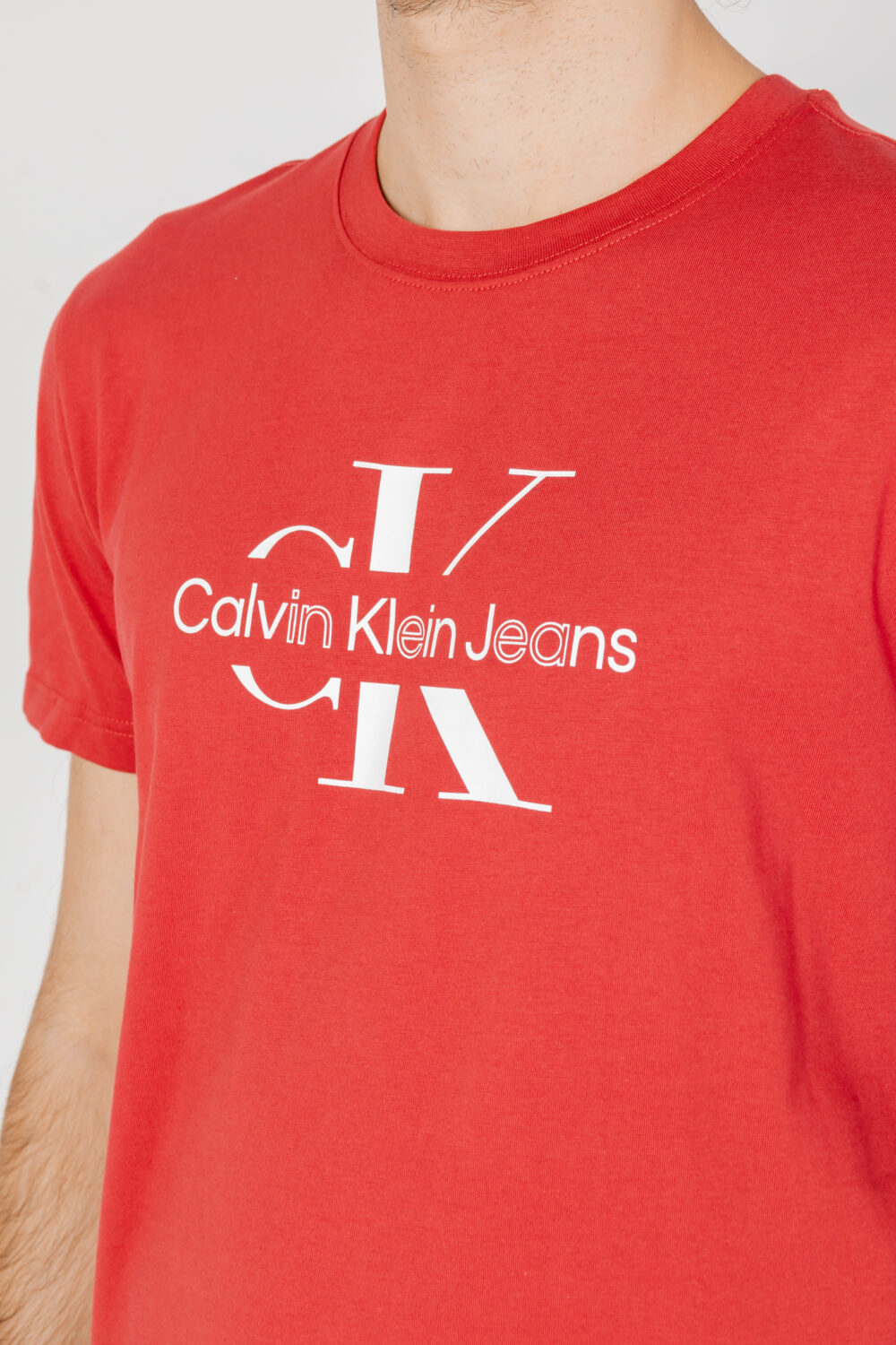 T-shirt Calvin Klein Jeans DISRUPTED OUTLINE Rosso - Foto 2
