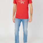 T-shirt Calvin Klein Jeans DISRUPTED OUTLINE Rosso - Foto 4