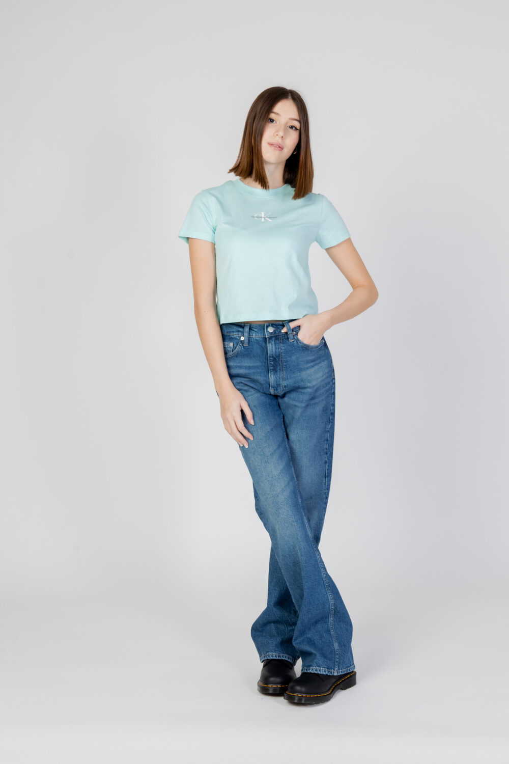 T-shirt Calvin Klein Jeans MONOLOGO BABY Tiffany - Foto 4
