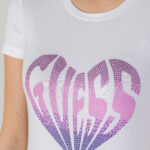 T-shirt Guess SS CN HEART Bianco - Foto 2