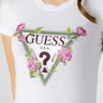 T-shirt Guess SS RN FLORAL TRIANGLE Bianco - Foto 2
