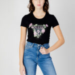 T-shirt Guess SS RN FLORAL TRIANGLE Nero - Foto 1