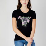 T-shirt Guess SS RN FLORAL TRIANGLE Nero - Foto 5